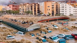 Mass Evacuation in Malaga Spain City washed away after heavy flood people are trapped [upl. by Chladek]