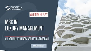 Online QampA Session  MSc in Luxury Management [upl. by Enelyad43]