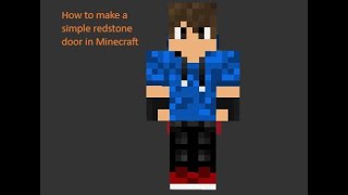 Minecraft basic redstone door tutorial [upl. by Gravante]