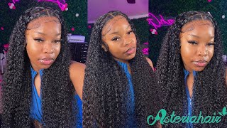 CURLY HD FRONTAL WIG INSTALL 26 inch  very Beginner Friendly DETAILED BABY HAIR Ft AsteriaHair [upl. by Granger]