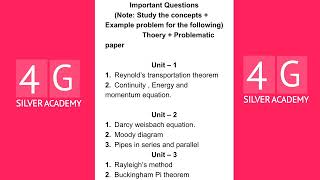 Fluid Mechanics and Machinery CE3391 Important Questions Sem 3 Anna University Feb 2024 Exam [upl. by Weiman80]