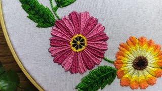 Bordando una gerbera  Bordados paso a paso [upl. by Tami67]