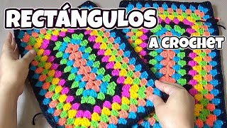 RECTÁNGULO tejido a crochet paso a paso  para Colchas y tapetes [upl. by Hsac]