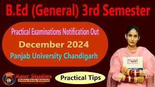 BEd 3rd Semester Practical Notification Out  Practical Tips  Panjab University Chandigarh 2024 [upl. by Ferro]