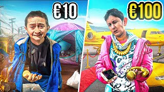 100 EURO VS 10 EURO  YURT DIŞINDA BİR GÜN GEÇİRME [upl. by Emiatej790]