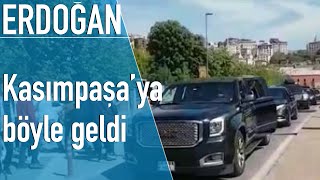 Erdoğan ve Cumhurbaşkanlığı konvoyu Kasımpaşada [upl. by Gile]