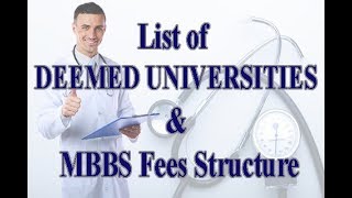 List of Deemed University Medical Colleges amp its MBBS fee structure [upl. by Struve]