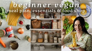 BEGINNER VEGAN How to Meal Plan My Kitchen Essentials amp Food Shop [upl. by Hamlani474]