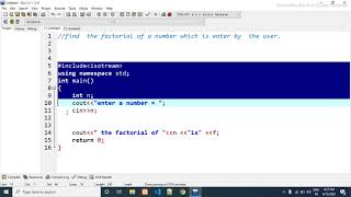 C Program to find the Factorial of a Number using For Loop [upl. by Annahael]