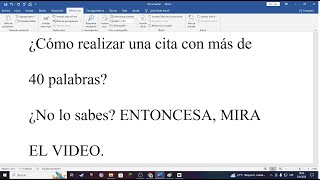 Cita con más de 40 palabras parentética [upl. by Jar]