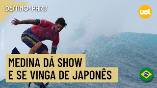 OLIMPÍADAS 2024 GABRIEL MEDINA DÁ SHOW SE VINGA DE JAPONÊS E VAI ÀS QUARTAS DE FINAL NO SURFE [upl. by Gennaro]