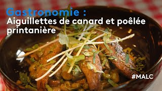 Gastronomie  Aiguillettes de canard et poêlée printanière [upl. by Aneerol843]