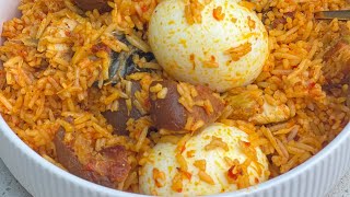 HOW TO MAKE PALM OIL RICE  VERY DELICIOUS NIGERIAN RECIPE [upl. by Letsyrc563]