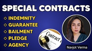 Special Contracts  Indemnity  Guarantee  Bailment  Pledge  Agency [upl. by Rosabelle]