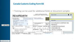 Formtran Vantage Document Skill Canada Customs Coding Form B3 [upl. by Anai]