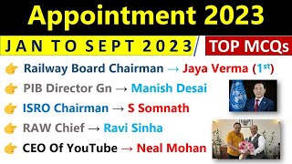 Appointment 2023 Current Affairs  Who Is Who 2023 Current Affairs  All Important Appointment 2023 [upl. by Assetal686]