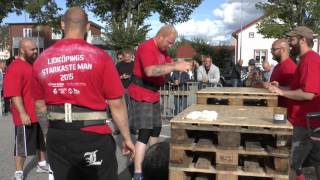 Lidköping Starkaste ManKvinna 2015 Herrklass Atlassten 130kg [upl. by Nnaillij]