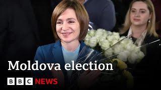 Moldova President Maia Sandu claims election victory despite alleged Russian meddling  BBC News [upl. by Caines]