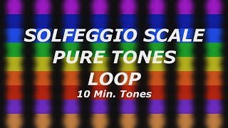 All 9 Solfeggio Frequencies  Scale Loop  10 Min Pure Tones [upl. by Ajile]