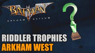 Arkham West  Batman Arkham Asylum  Riddlers Challenge All Collectibles [upl. by Ahcorb]