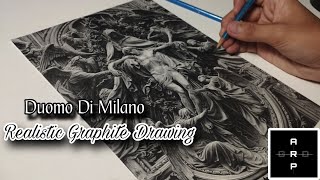 Pencil Drawing Duomo Di Milano Door  Timelapse  AR Graphite pencildrawing [upl. by Nnaeirual]