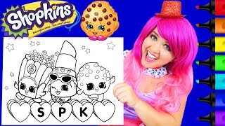 Coloring Shopkins Lippy Lips Kooky Cookie GIANT Coloring Page Prismacolor Markers  KiMMi THE CLOWN [upl. by Goldstein]