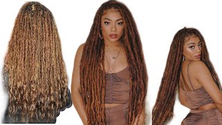 UPDATED HUMAN HAIR FAUX LOCS TUTORIAL  BLONDE HIGHLIGHTS LOCS  Teyana Taylor Locs [upl. by Grubman393]