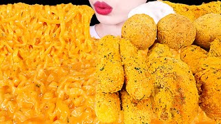 ASMR MUKBANG｜CHEESY CARBO FIRE NOODLE CHICKEN CHEESE BALL CHEESE STICK 치즈 까르보불닭볶음면 뿌링클 EATING 먹방 [upl. by Ulrich850]