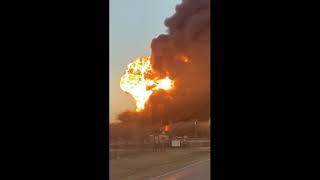 Central Texas explosion Evacuations underway after train and big rig collide [upl. by Kir]