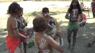 Aboriginal boy dancers practice at Girringun Festival Australia [upl. by Latsirhc]