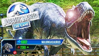 MAJUNGASAURUS DINOSAURIO MEJORADO MODIFICADO MAS FUERTE Jurassic World El Juego ABlistering [upl. by Ecirum]