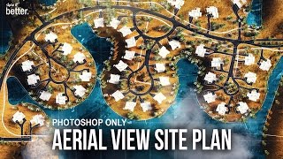 HOW TO  AERIAL VIEW SITE PLAN TUTORIAL WITH ONLY PHOTOSHOP [upl. by Zerelda]