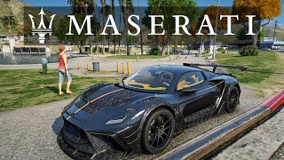 GTA 5 Maserati MC20 Mansory AddOn  Realistic Engine Sound Swap Mod Showcase 4K [upl. by Worrad]