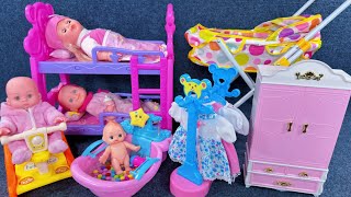 11 Minutes Satisfying with Unboxing Princess Bunk Bed Playset，Baby Stroller Toys Review  ASMR [upl. by Anelis824]