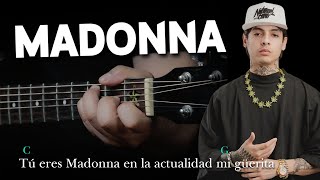 Madonna  Natanael Cano X Oscar Maydon  Tutorial GUITARRA Acústica  Letra y Acordes  GuitarEP [upl. by Pesek]