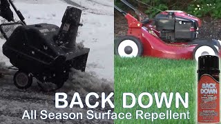 BACK DOWN Keeps Snow Equipment amp Lawn Mowers From Clogging [upl. by Marwin]