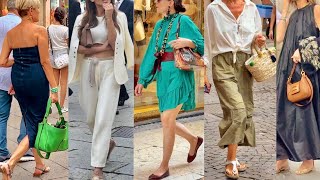 ITALIAN SUMMER FASHION 2024🇮🇹HOW TO LOOK GREAT IN HOT WEATHER ☀️ELEGANT SUMMER EVENING OUTFITS [upl. by Dahlstrom]