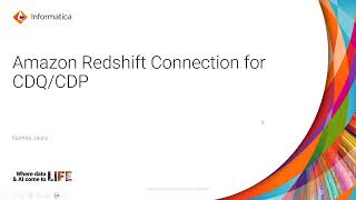 Amazon Redshift V2 Connection for CDQCDP [upl. by Dash698]