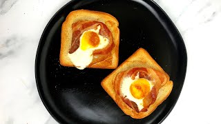 Air fryer Bacon and Egg Toast Eggs Bacon and Toast Recipe [upl. by Clemmie]