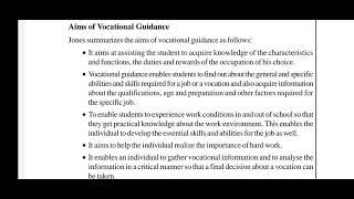 Aims of Vocational Avocational Social Moral and Health Guidance BEd [upl. by Jennica]