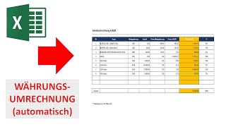 Aktuelle Währungskurse in Excel I Währungen automatisch umrechnen I Excelpedia [upl. by Ysor322]