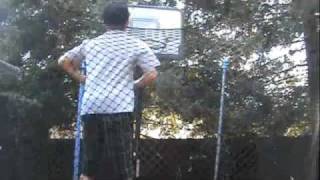 Trampoline Basketball Dunk FAIL  sprained neck [upl. by Allegna]