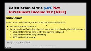 How to Calculate the 38 Net Investment Income Tax NIIT [upl. by Hippel652]