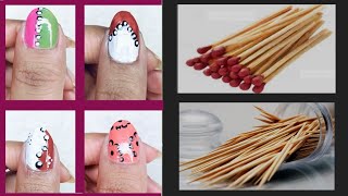 Using matchstick thumb 👍 nails designs 💅  nailart at home 🏠💅 [upl. by Thursby164]