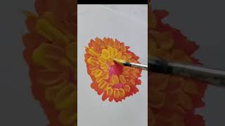 Easy Realistic marigold flower😀😍 painting flowerpainting marigoldflowers artandcraft shorts [upl. by Haorbed]