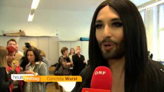 Conchita Wurst in Graz  Besuch Modeschule und Ö3 Weihnachtswunder [upl. by Idnew557]