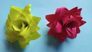 Rose craft with paper very easy papercraft  Easy papercraft for everyone [upl. by Edbert]