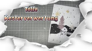 Einfache Karte basteln Weihnachtskarte Resteverwertung cardmaking Weihnachten DIY [upl. by Zipporah]