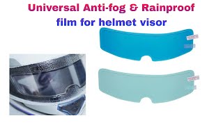 Negaor Helmet Clear AntiFog Film and Rainproof Rain Resistant Films for helmet visor antifog [upl. by Haelam]