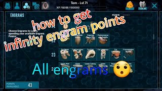 ARK mobile  how to get infinity engram points  get all engrams [upl. by Carny]